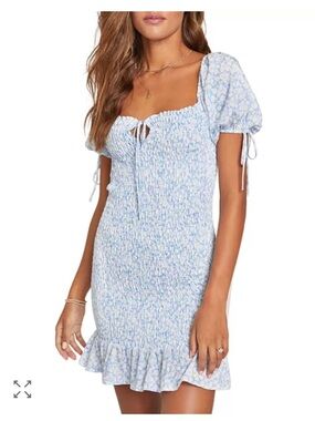 Lost + Wander Light Blue Floral Mini Dress